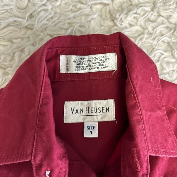 Van Heusen Burgundy Button-Up Shirt - Picture 2 of 3